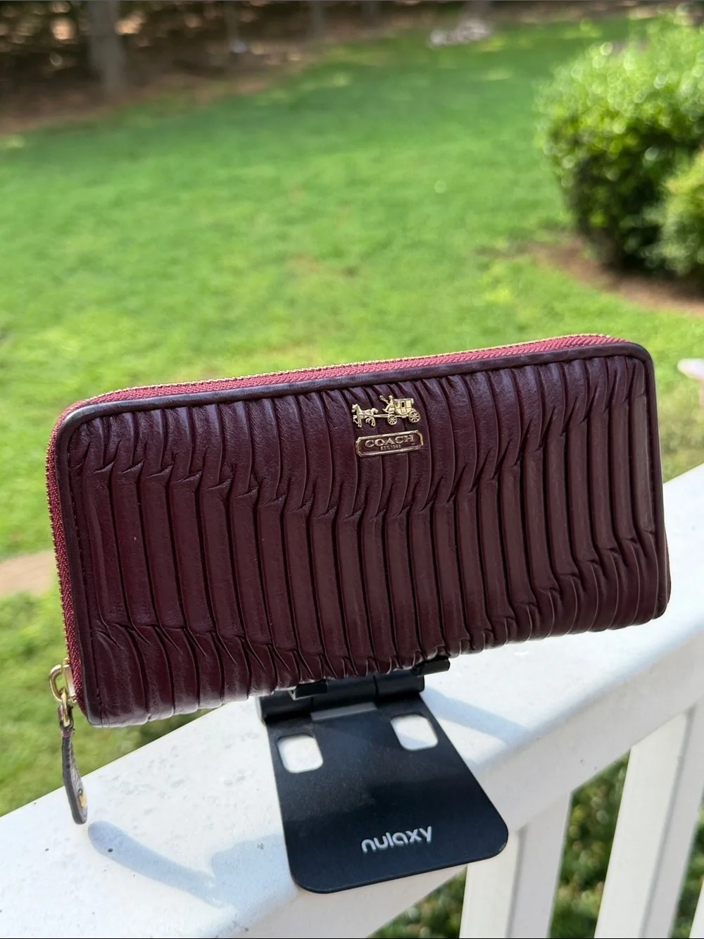 Coach leather card